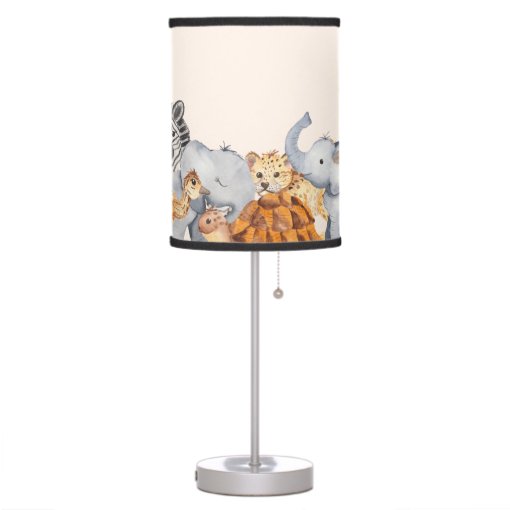 Adorable Jungle Safari Animal KIds Baby Nursery Table Lamp Zazzle