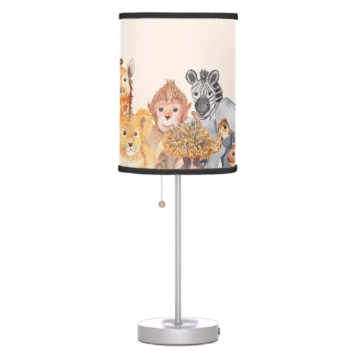 Adorable Jungle Safari Animal KIds Baby Nursery Table Lamp Zazzle