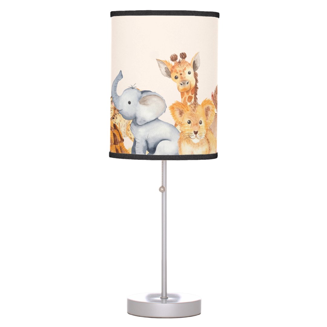 Adorable Jungle Safari Animal KIds Baby Nursery Table Lamp Zazzle