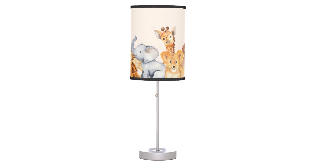 Adorable Jungle Safari Animal KIds Baby Nursery Table Lamp Zazzle