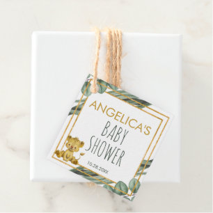 Adorable Jungle Safari Lion Baby Shower Thank You Favor Tags