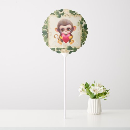 Adorable Jungle Valentine Monkey Balloon