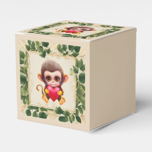Adorable Jungle Valentine Monkey Favor Boxes