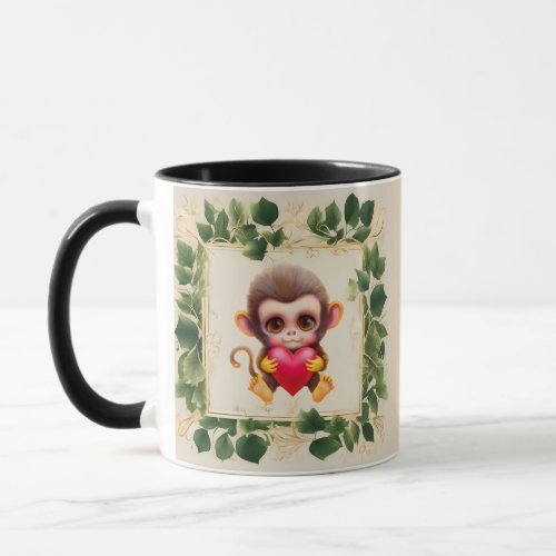 Adorable Jungle Valentine Monkey Mug