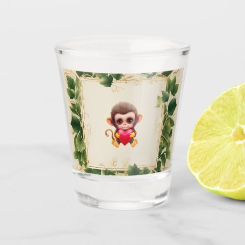 Adorable Jungle Valentine Monkey Shot Glass