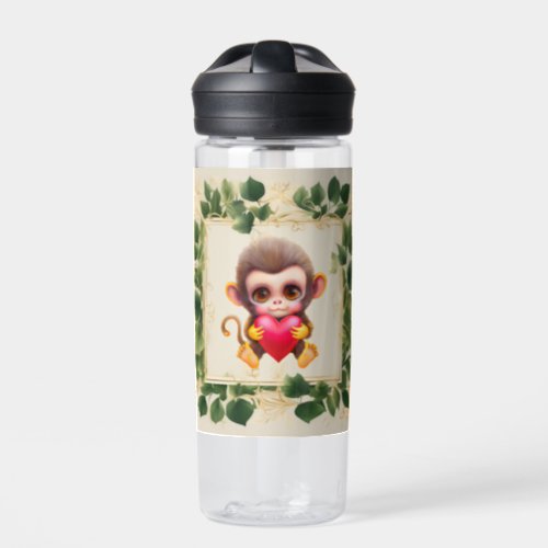 Adorable Jungle Valentine Monkey Water Bottle