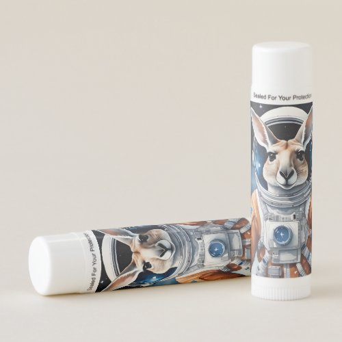 Adorable Kangaroo in Astronaut Suit in Outer Space Lip Balm