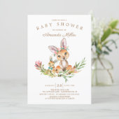 Adorable Kangaroo Mom & Baby Boys Baby Shower Invitation (Standing Front)