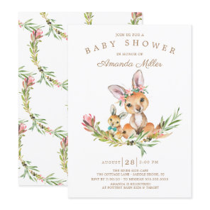 Adorable Kangaroo Mom & Baby Boys Baby Shower Invitation