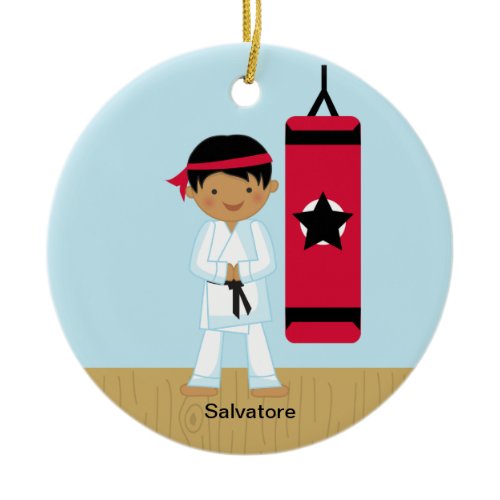 Adorable karate Boy Ornament