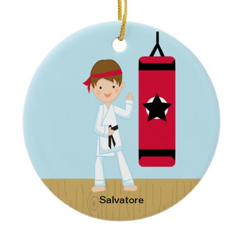 Adorable karate Boy Ornament