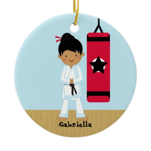 Adorable karate Girl Ornament
