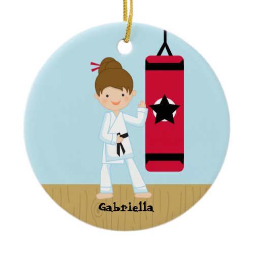 Adorable karate Girl Ornament