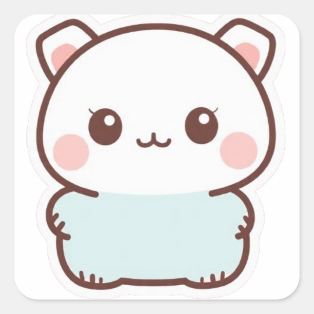 “Adorable Kawaii Animal Sticker – Chibi Cute Paste (Front)