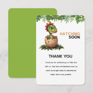 Adorable Kawaii Baby Dinosaur Hatching Thank You Card