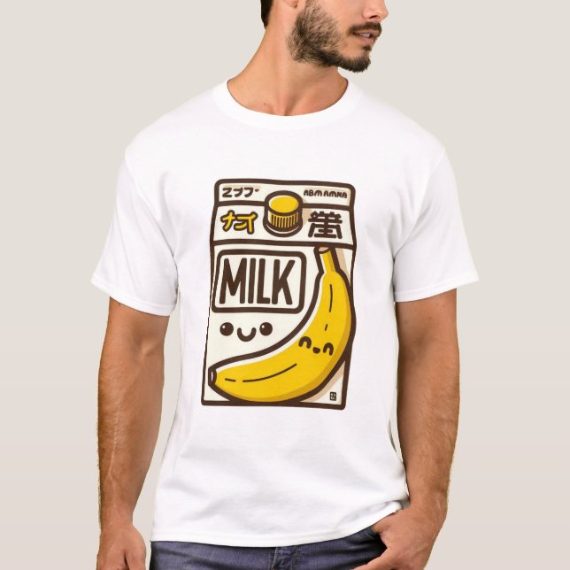 Adorable Kawaii Banana Milk Carton – Japan-Inspire T-Shirt (Front)