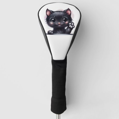 Adorable Kawaii Black Cat Golf Head Cover