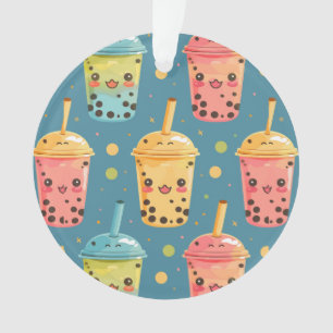 Adorable Kawaii Boba Drink Design Ornament