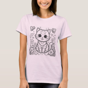 Adorable Kawaii Cat - Cute Kitten Design T-Shirt