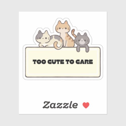 Adorable Kawaii Cats Funny Cute Cat Design Sticker
