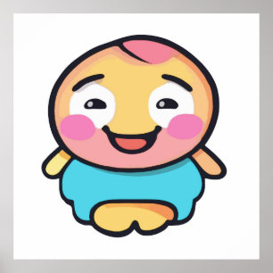 Adorable Kawaii Character - Cute Cartoon Poster