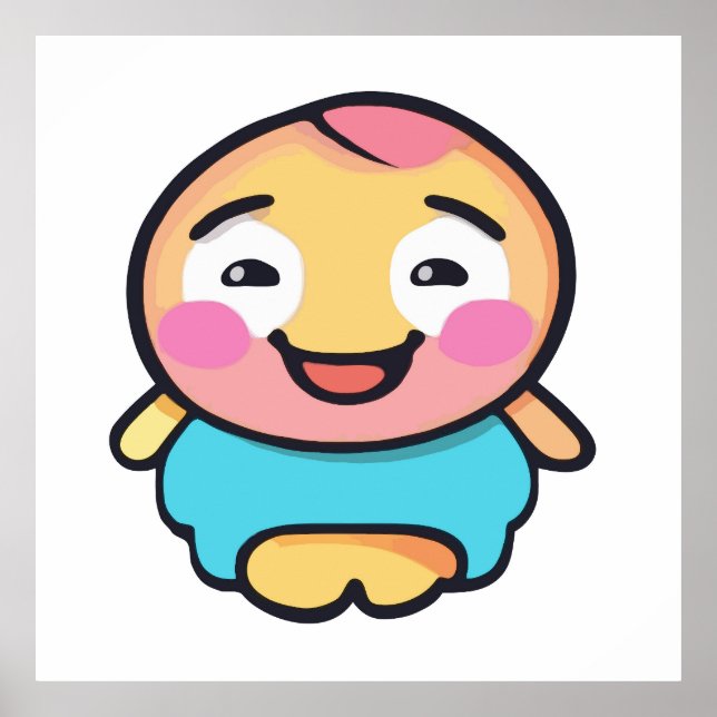Adorable Kawaii Character - Cute Cartoon Poster (Front)
