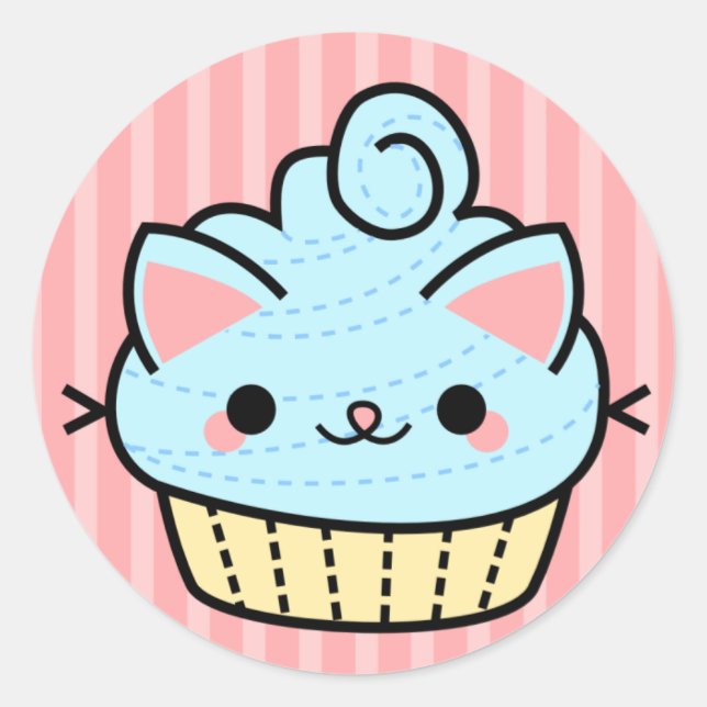 Adorable Kawaii Cupcake Sticker (Front)