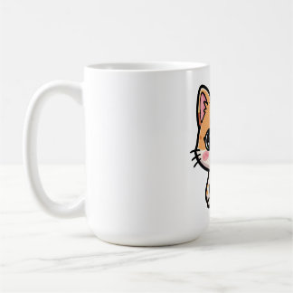 Adorable Kawaii Ginger Cat Illustration Coffee Mug