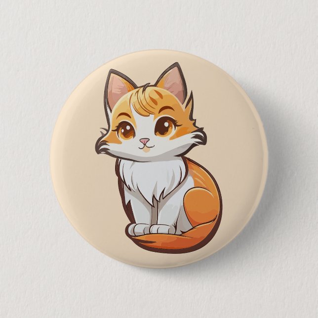 Adorable Kawaii Kitten Button (Front)