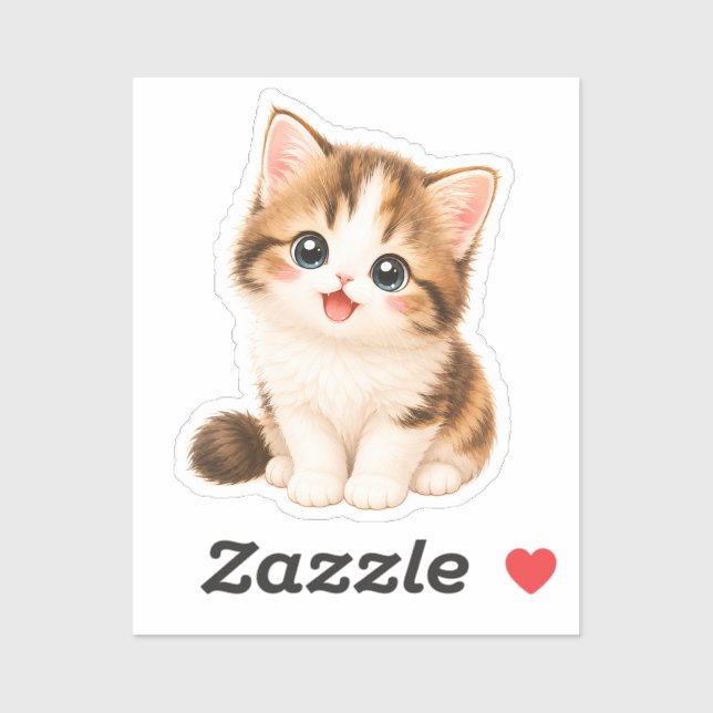 Adorable Kawaii Kitten Sticker (Sheet)
