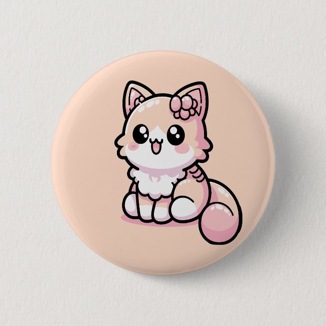 Adorable Kawaii Kitty Button (Front)