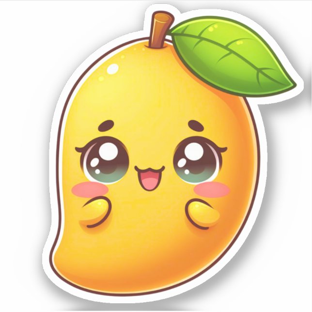 Adorable Kawaii Mango  Sticker (Front)