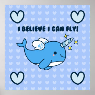 Adorable Kawaii Narwhal Poster