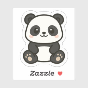 Adorable Kawaii Panda Cartoon Sticker