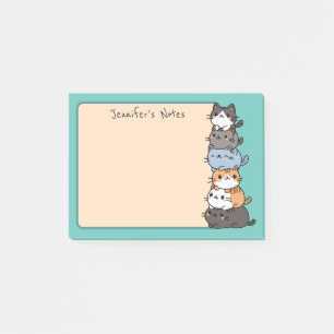 Adorable Kawaii Stack Of Kitty Cats Custom Post-it Notes