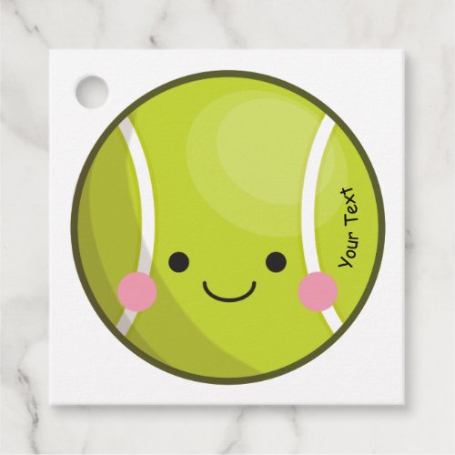 Adorable Kawaii Tennis Ball Custom Text Cute Sport Favor Tags