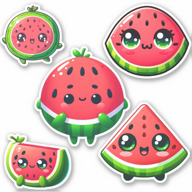 adorable kawaii watermelon sticker (Front)