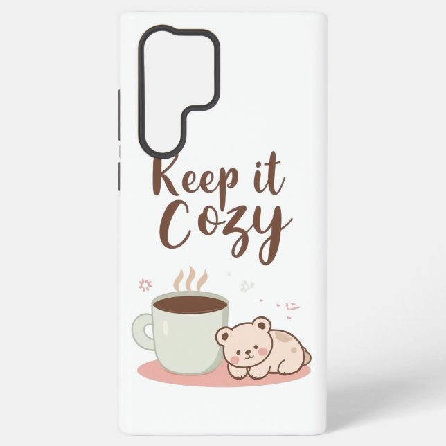 Adorable "Keep it Cozy" Winter Graphic Samsung Galaxy Case (Back)