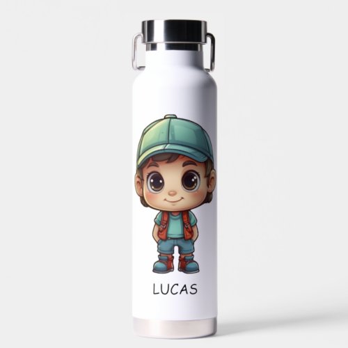 Adorable Kid Camper Personalize  Water Bottle