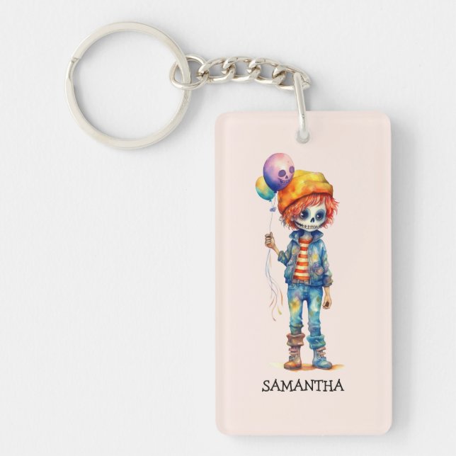Adorable Kid Zombie - Cute Halloween (2) Keychain (Front)