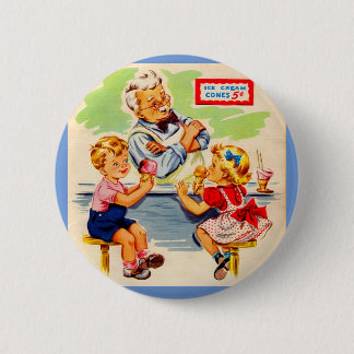 adorable kids at the soda fountain button