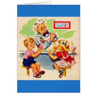 adorable kids at the soda fountain cards