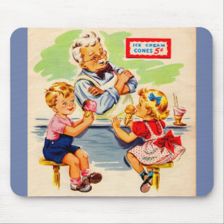 adorable kids at the soda fountain mouse pad