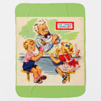 adorable kids at the soda fountain receiving blanket