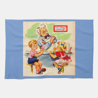 adorable kids at the soda fountain towel