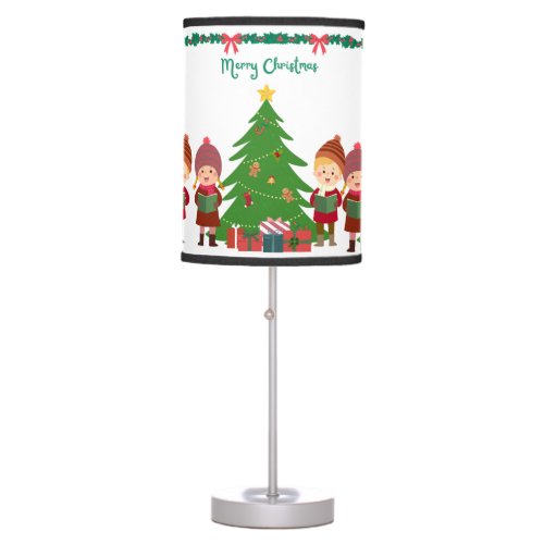 Adorable Kids Carols Christmas Tree Table Lamp