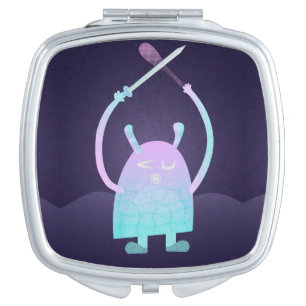 Adorable Kids Monster Character Compact Mirror