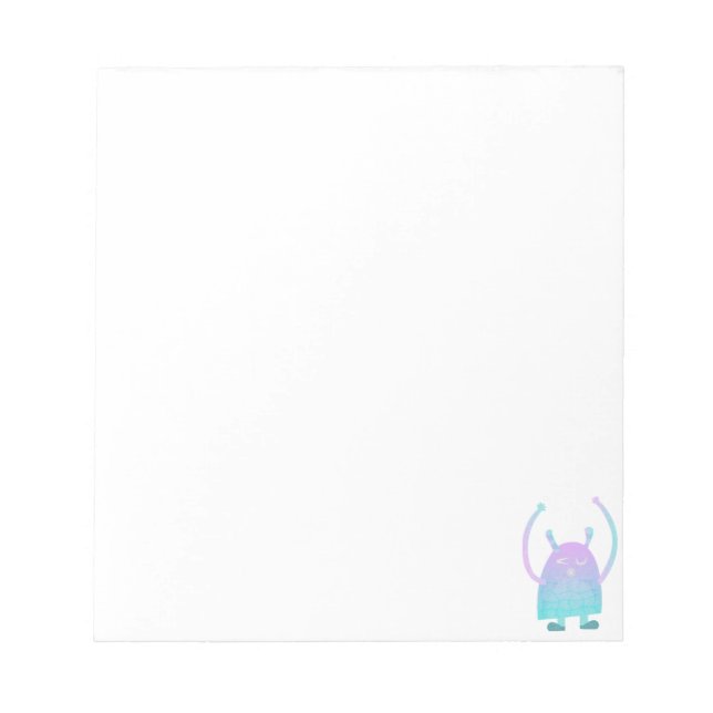 Adorable Kids Monster Character Notepad (Front)