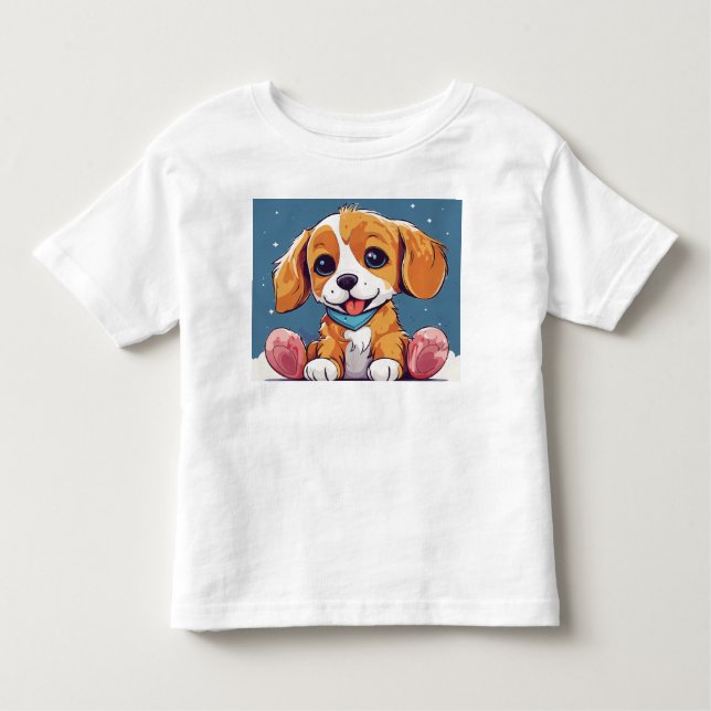 Adorable Kids playful dog T-Shirt Design (Front)
