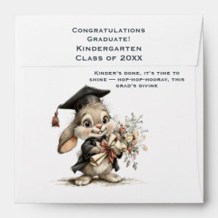Adorable Kindergarten Graduate Bunny Illustration  Envelope